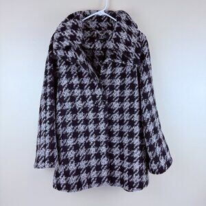 Luii Anthropologie Women’s Houndstooth Coat | Wool Blend Jacket | Size S